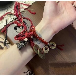 小红书李火旺手串流苏手工编织手绳新中式藏式手链山鬼花钱新铃铛