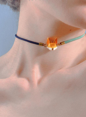 《疯狂动物城》尼克小狐狸趣味项链手绳编绳设计小动物撞色有趣链