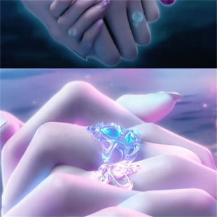 缔灵爱之默水玲珑戒指二次元 周边情侣对戒轻奢ins高级感指环礼物