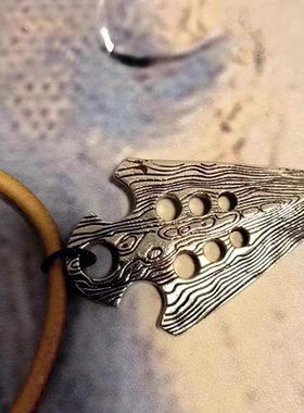 维京北欧海盗风大马士革项链个性箭簇吊坠手工锻打男士钛合金周边