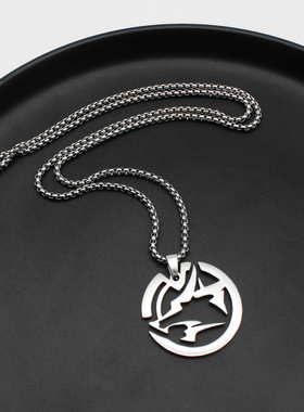 银狼崩坏星穹铁道周边项链狼吊坠钛钢二次元游戏周边潮酷小板鸭链