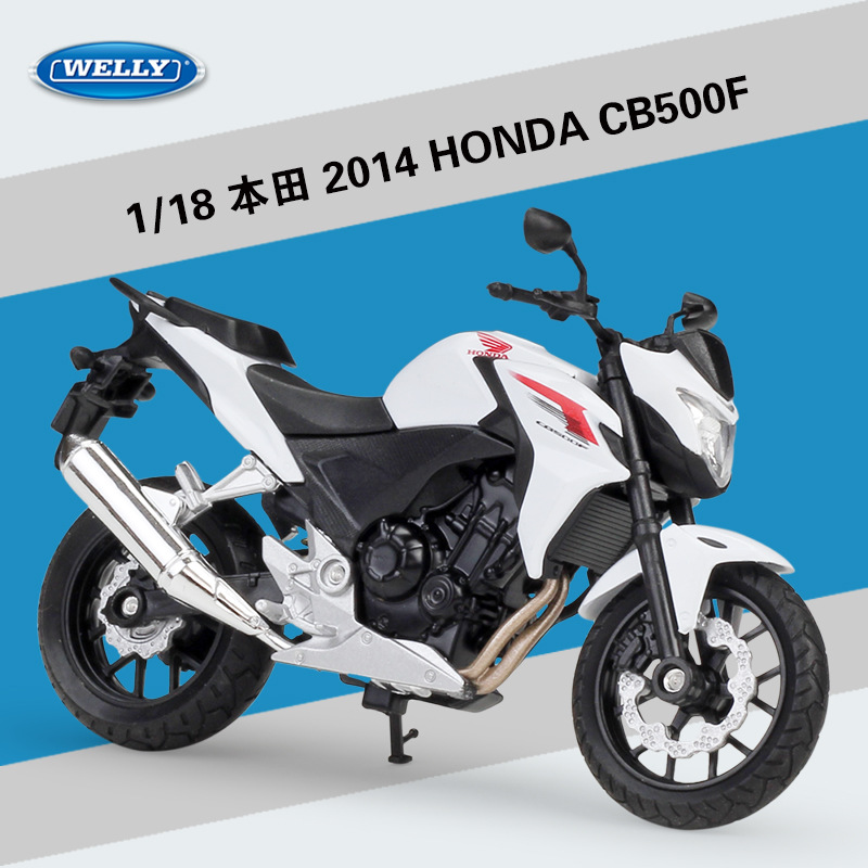 威利WELLY1:18本田2014 HONDA CB500F仿真合金摩托车模型含底座