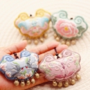 新生儿宝宝胎毛纪念品长命锁刺绣香囊diy孕期手工如意锁平安锁