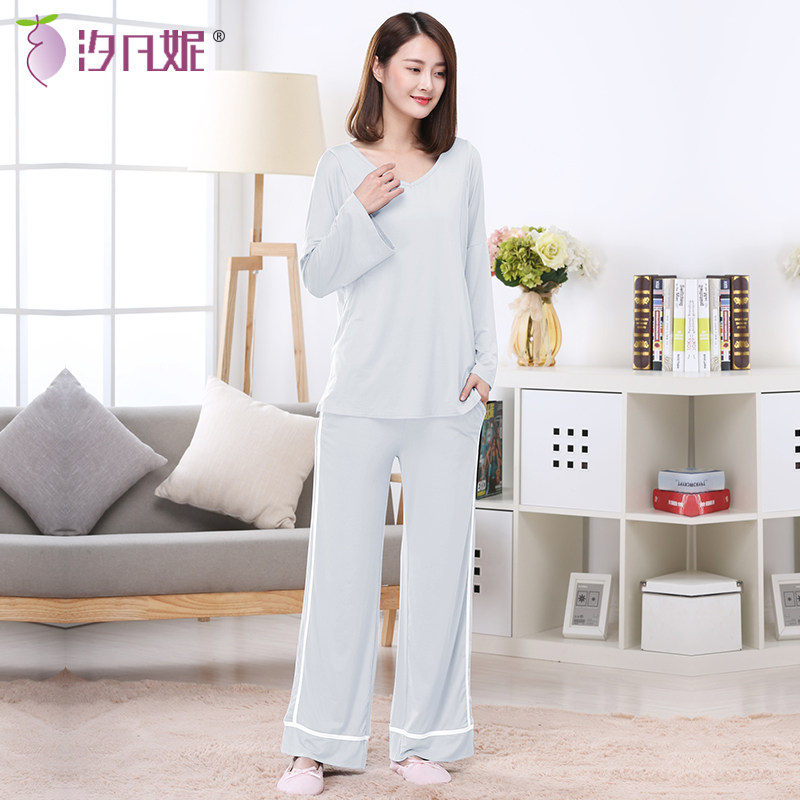汐凡妮月子服夏季产后 莫代尔孕妇睡衣超薄款哺乳衣可外穿休闲服