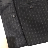 男裤 复古休闲裤 条纹羊毛九分西裤 卷边小脚裤 定制 秋冬款 大小码 英式