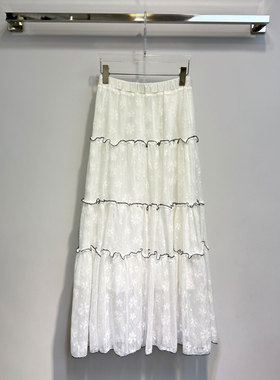 0MB.欧洲站新品南油高端蕾丝网纱半身裙减龄气质大摆多层蛋糕裙女