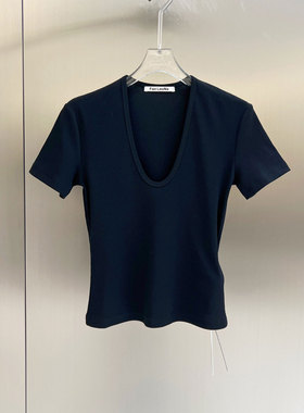 0MB.欧洲站新品FANLEONA英伦风甜辣U领短袖T恤双腰宽松长裤套装女