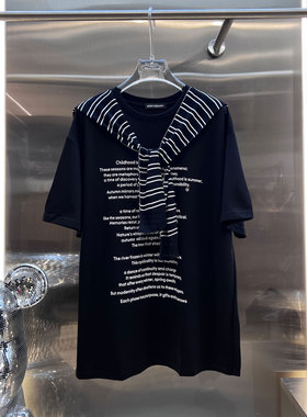 0MB.欧洲站新品时尚宽松百搭中长款上衣字母印花宽松短袖披肩T恤