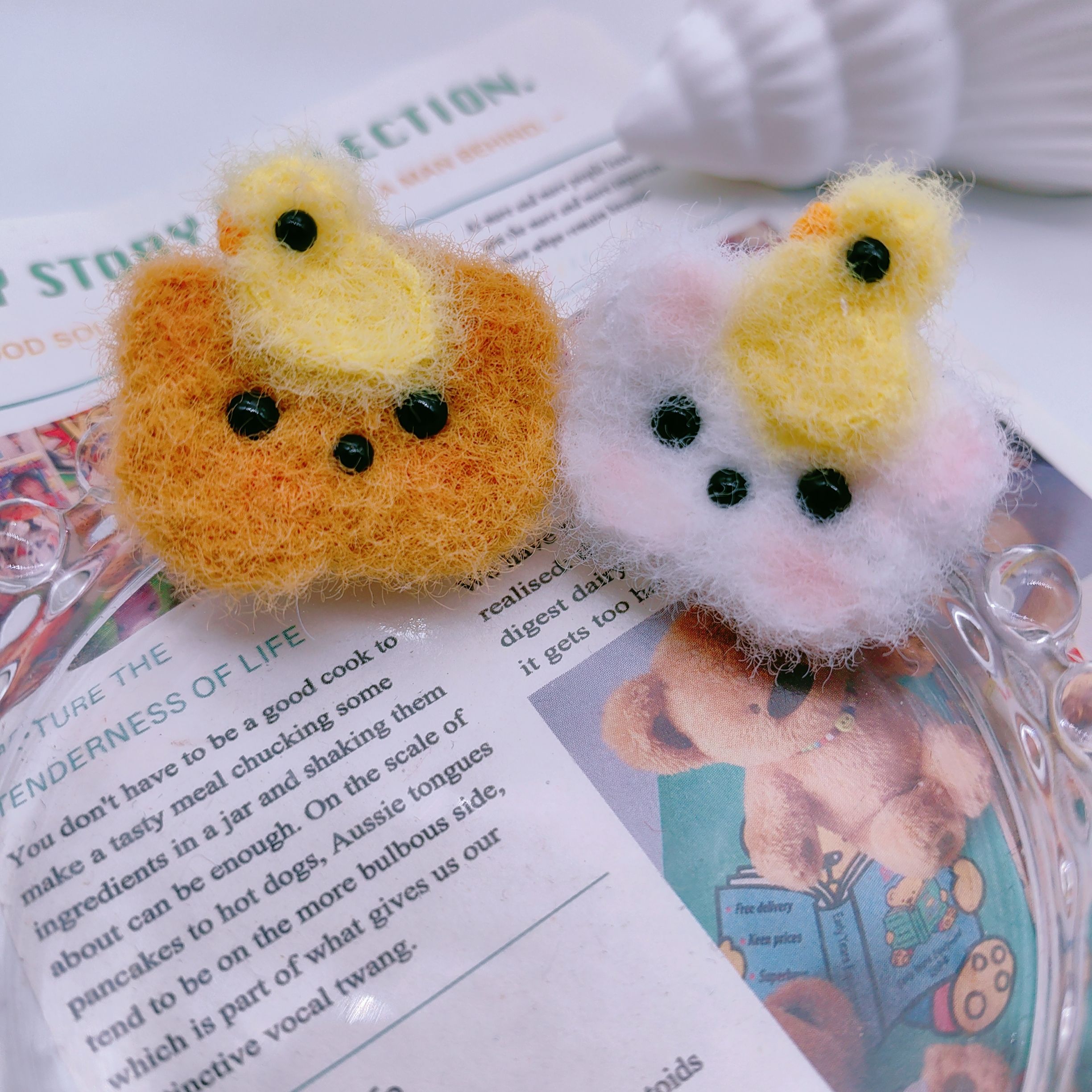 爱买就淘可爱萌小熊毛绒手钩配件 宠物发夹儿童diy娃衣辅料配饰