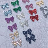 爱买就淘1.5厘米闪亮俏皮百搭蝴蝶结切片手工diy装 饰材料