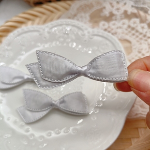 爱买就淘斜边异性形清新蝴蝶结燕尾刺绣贴片宠物发夹diy发饰材料