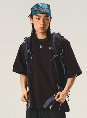 Halcyon 户外3M吸湿速干梭织短袖T恤男撞色设计运动短袖透气凉感