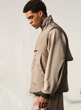 Halcyon 山系户加厚棉马甲男宽松立领御寒马甲潮冬季保暖背心