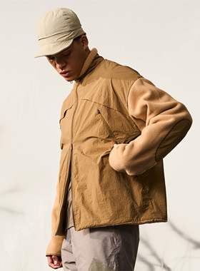 Halcyon 山系户外双面穿立领羊羔毛外套男复古宽松休闲保暖上衣