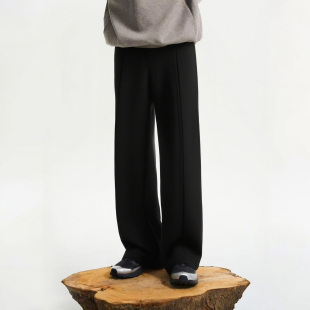 宽松直筒长裤 HALCYON 男秋季 极简风黑色阔腿西裤 高级感 DAYS美式