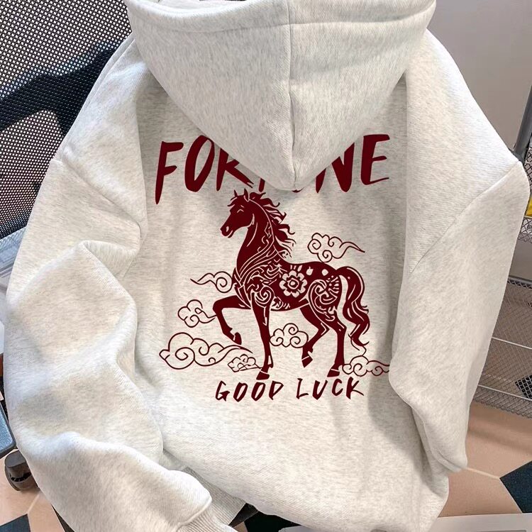 男童加绒卫衣2026新款秋冬款大儿童马年成功加厚冬装一体绒冬季潮