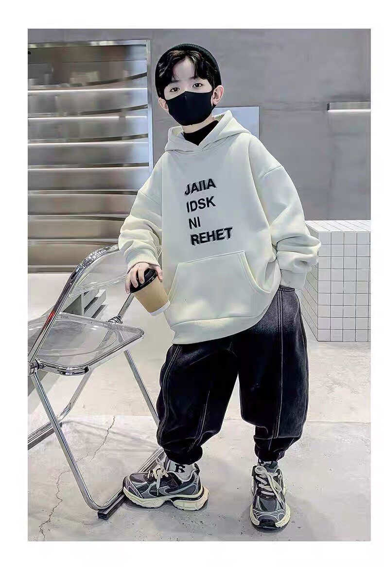 男童春秋季卫衣韩版2026新款加绒加厚中大儿童男孩秋冬款酷帅秋装