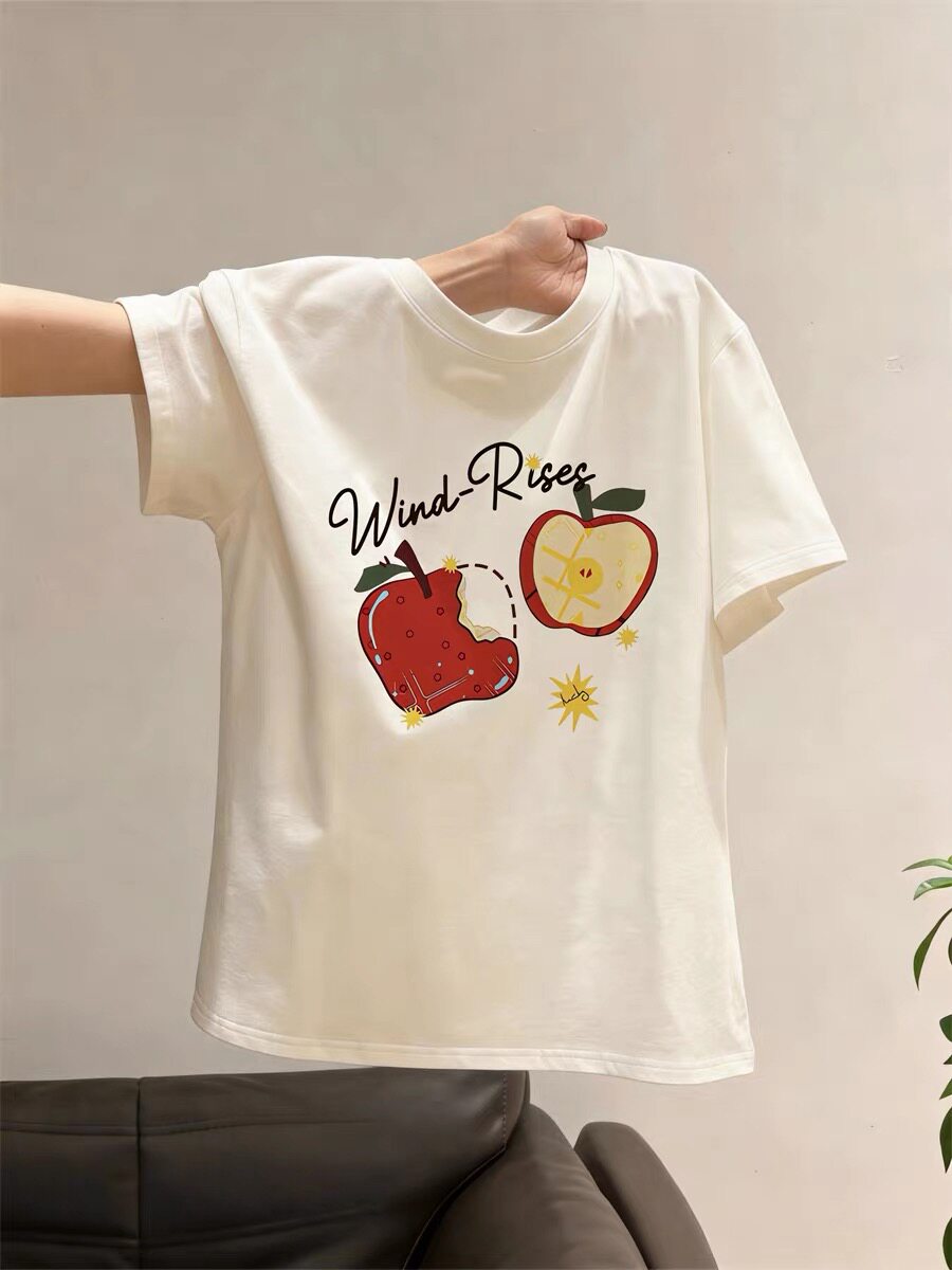 2026夏季新款纯棉短袖t恤女童装宽松百搭小个子卡通印花体恤上衣