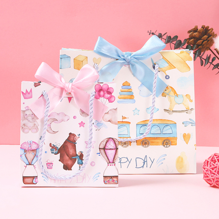 [Special Offer 10 Pieces] Cartoon Series Birthday Gift Packaging Bags Christmas Children's Day Gift Bags Paper Bags