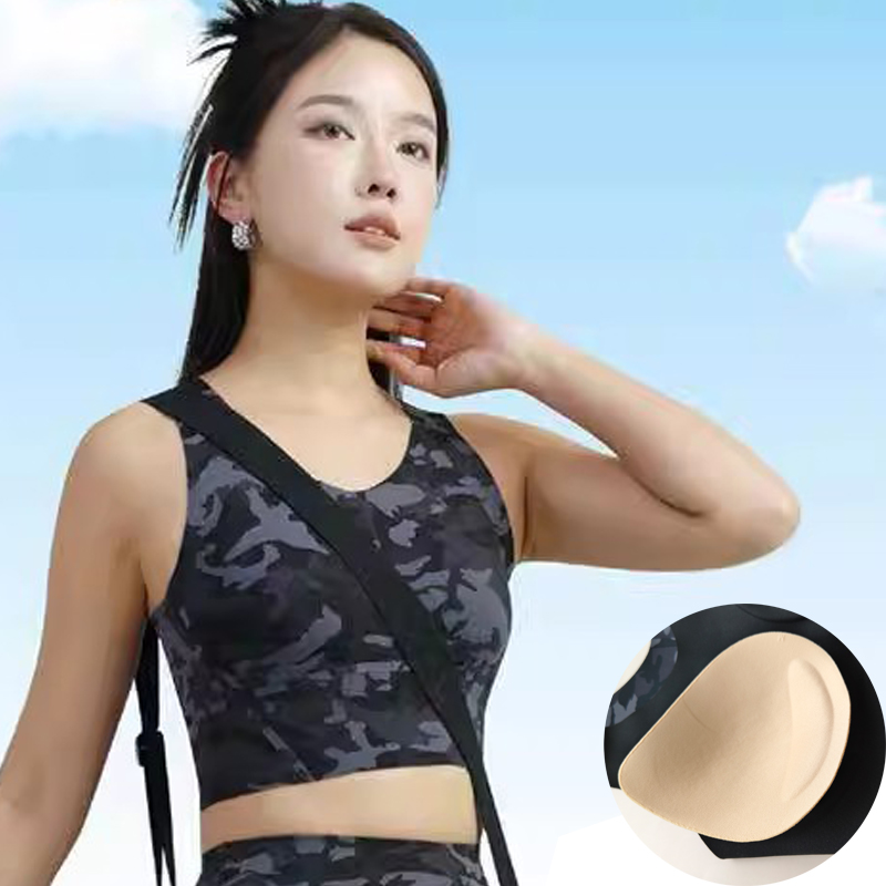 瑜伽背心轻运动迷彩豹纹可拆胸垫中厚无痕舒适休闲