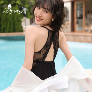 丽维24027丝光蕾丝高质性感美背吊带背心家居高级一体胸垫 LeeVee