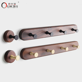 美式 挂衣钩胡桃木墙壁挂衣钩入户玄关卧室衣帽间门后壁挂式 无痕