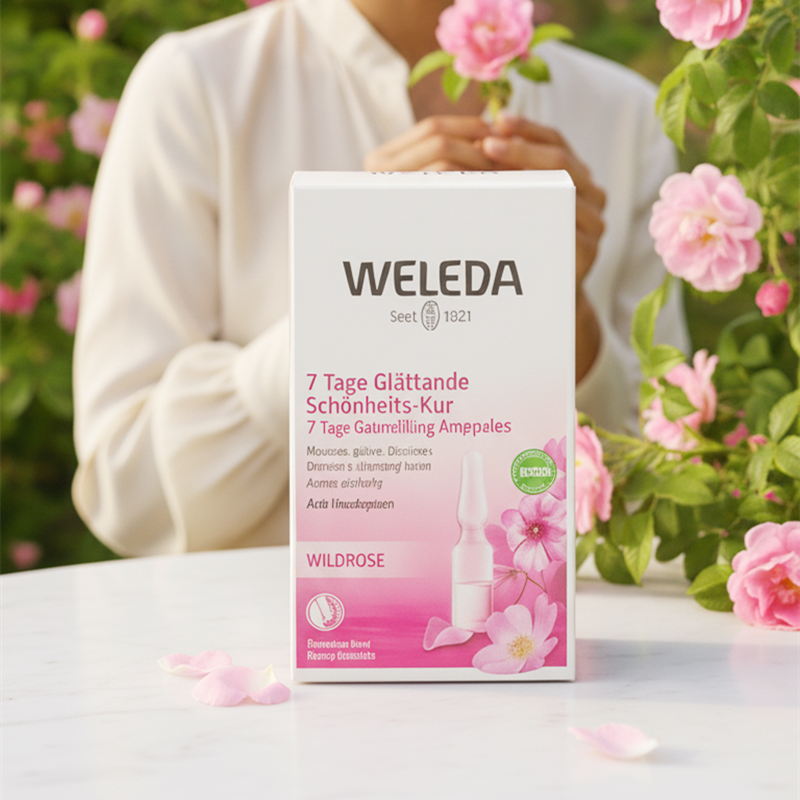 德国weleda野玫瑰7天肌肤修护密集护理精华液屏障紧致安瓶减皱纹
