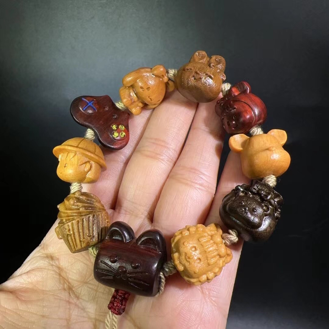 新款卡通一家亲多宝手链网红复古小众木作