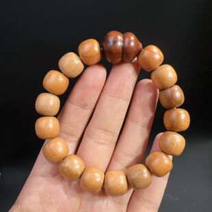 桃木老型珠搭配雷击木葫芦手串情侣手链男女士佛珠配饰品