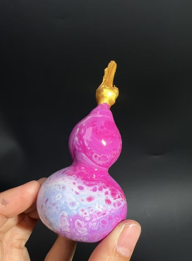 天然流漆文玩胖墩小葫芦手把件新中式办公室摆件精品文玩葫芦盘玩