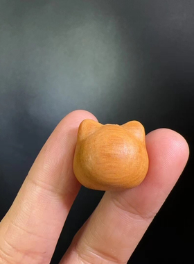 新款檀香极简无脸猫上下通孔配件雕刻饰品通孔文玩diy手工串珠