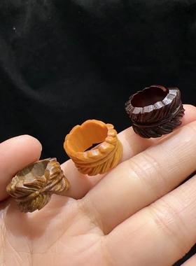 羽毛檀木跑环内径约13MM配件紫檀绿檀檀香DIY配饰品