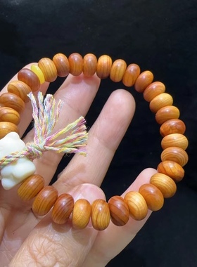 6*8MM算盘珠高油崖柏算盘珠搭配二代蜜蜡隔珠象牙果围巾小熊手链