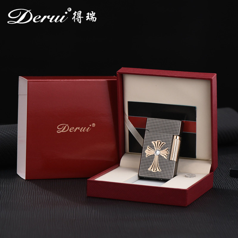 新式精致送男友感应朗声打火机明火侧滑轮火机新款金属高端爆款