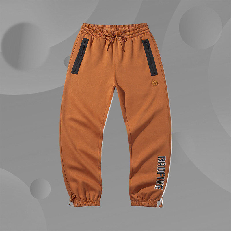 李宁正品冬季男子BADFIVE篮球系列宽松收口加绒休闲长裤AKLQ755