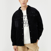 男子刺绣宽松保暖灯芯绒中长款 新款 棉服外套AFMR459 冬季 李宁正品