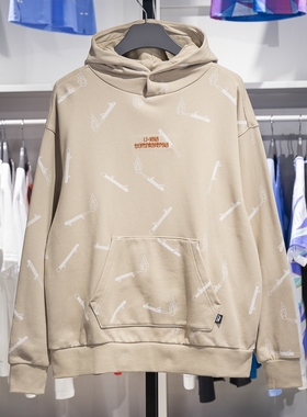 李宁正品X Phil Hackett联名系列男子套头休闲连帽卫衣AWDT955-3