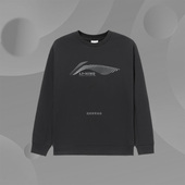 李宁正品 男子健身系列运动休闲圆领加绒保暖套头卫衣AWDR893 新款