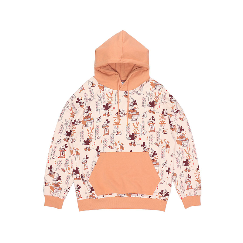 中国李宁正品新款米奇联名宽松休闲套头运动保暖连帽卫衣AWDR133