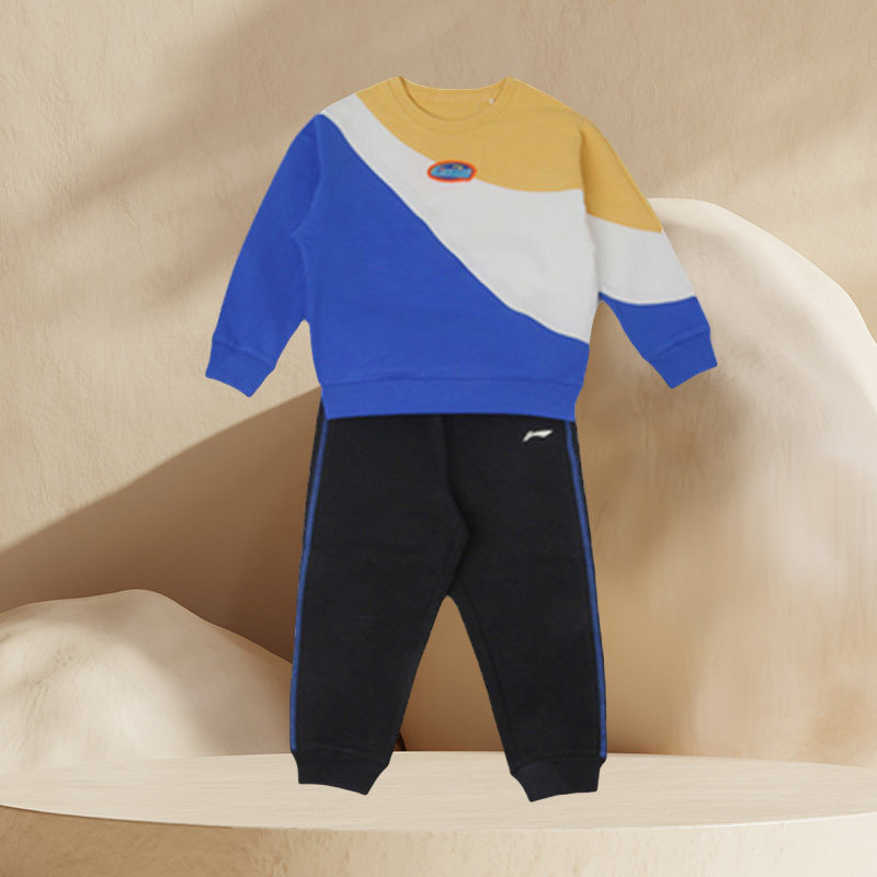 李宁运动生活系列男小童套头无帽卫衣套装年秋季新款YWER017