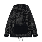 中国李宁卫衣男子秋冬新款 AWDRA73 图腾印花宽松连帽套头上衣