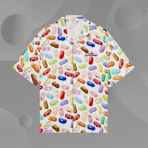 正品李宁XPhil Hackett联名系列男子运动休闲宽松短袖衬衫ASHS461