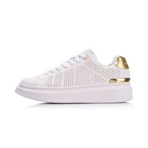 李宁正品女鞋新款休闲板鞋小白鞋时尚经典低帮系带运动鞋AGCN106