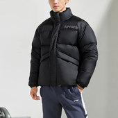 白鸭绒运动服AYMR053 篮球系列立领宽松冬季 李宁短羽绒服男士 新款