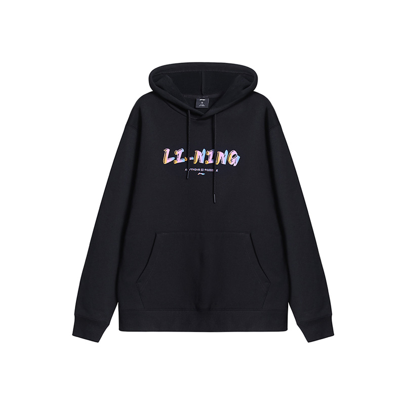 Lining/李宁正品2023新款男女同款针织运动加绒连帽卫衣AWDTE01