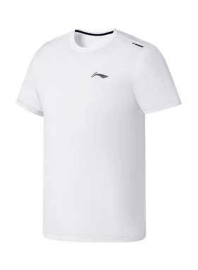 李宁正品夏季休闲运动舒适宽松跑步男子短袖T恤ATSS377