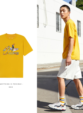 李宁短袖男22春季新款篮球系列运动休闲透气圆领T恤AHSS593-1