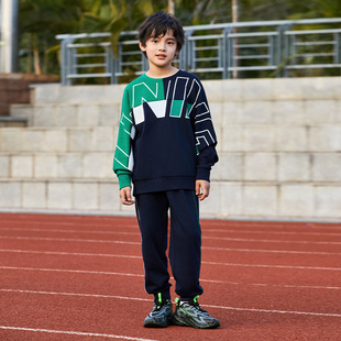 卫衣运动套装 男女大童保暖加绒运动长袖 YWER034 套装 中国李宁童装