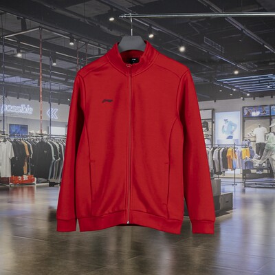 李宁正品新款男子舒适亲肤宽松立领开衫运动休闲外套AWDT989-3