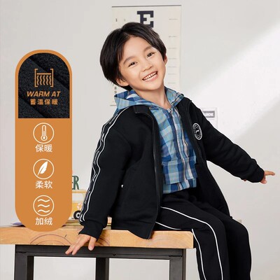 Lining/李宁正品男童运动生活系列时尚休闲加绒保暖外套YWDS455